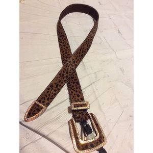 Unisex Rhinestone Animal Print Belt